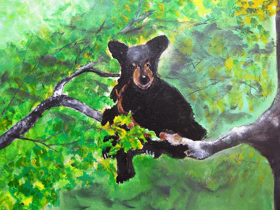 Bearly Noticed Up Here Painting by Gary Smith