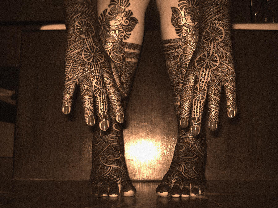 Henna Art On An Indian Bride Photograph by Sumit Mehndiratta