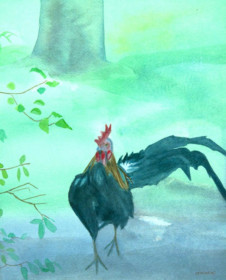 Rooster Painting - Henry by Charlotte Hickcox