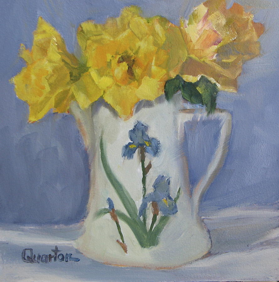 Still Life Painting - Henry Fonda Roses by Lori Quarton