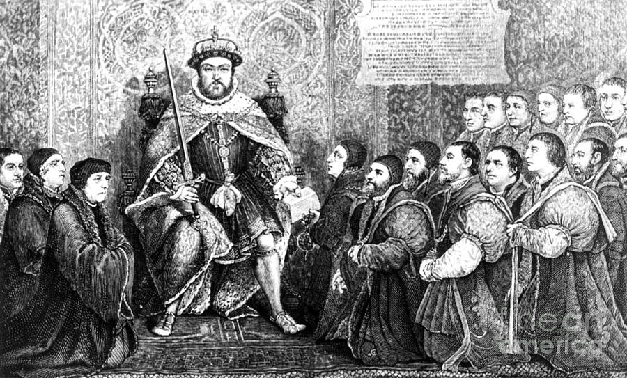 Portrait Photograph - Henry Viii Presenting Charter To Barber by Science Source