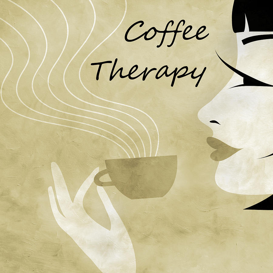 Coffee Mixed Media - Her Coffee Therapy 1 by Angelina Tamez