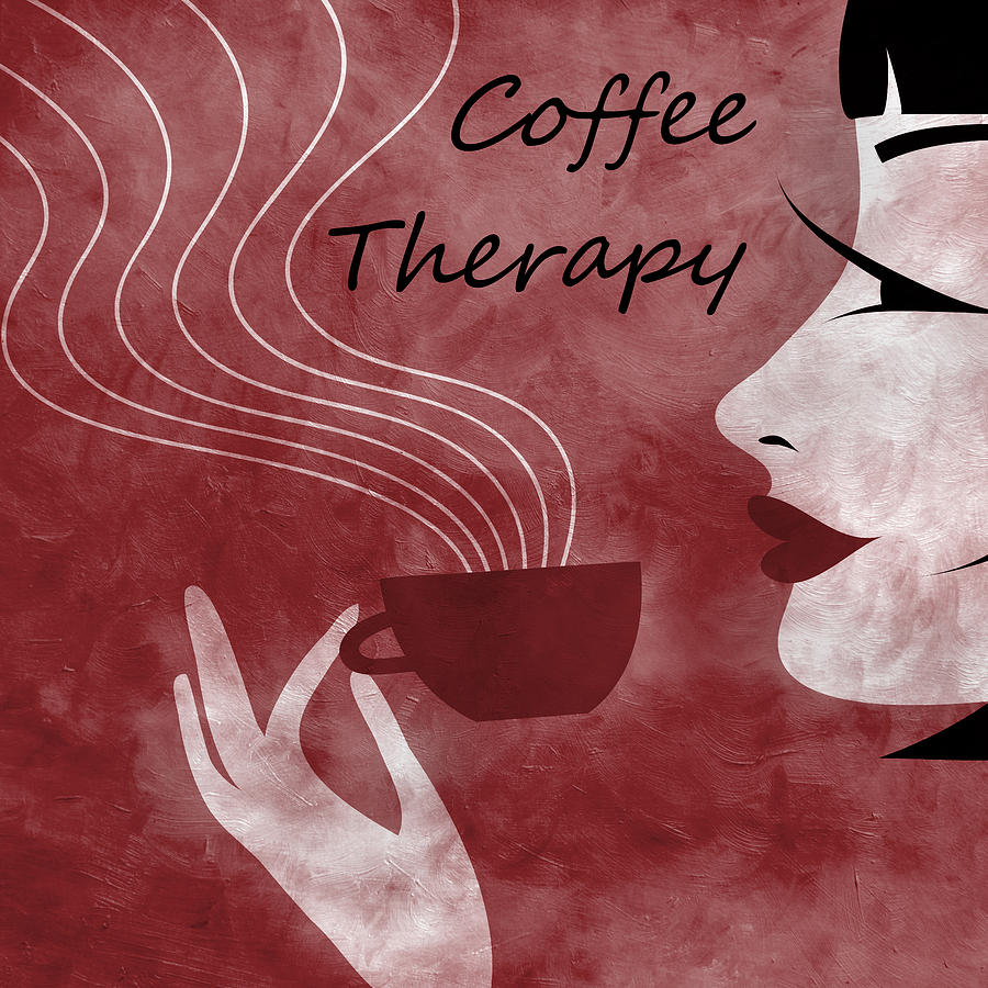 Coffee Mixed Media - Her Coffee Therapy 2 by Angelina Tamez