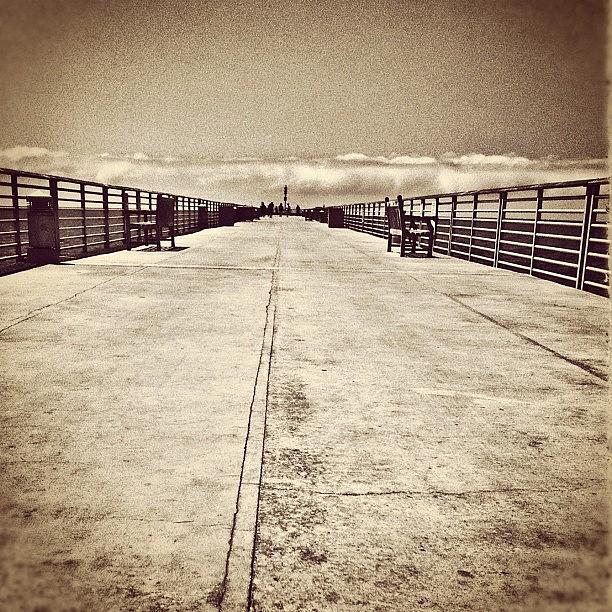 Beach Photograph - Hermosa Pier. Black And White Edit by Tyler Rice