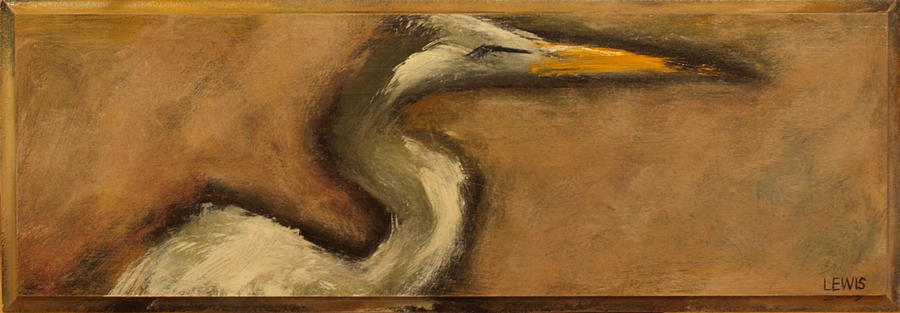 Heron Painting by Ellen Lewis