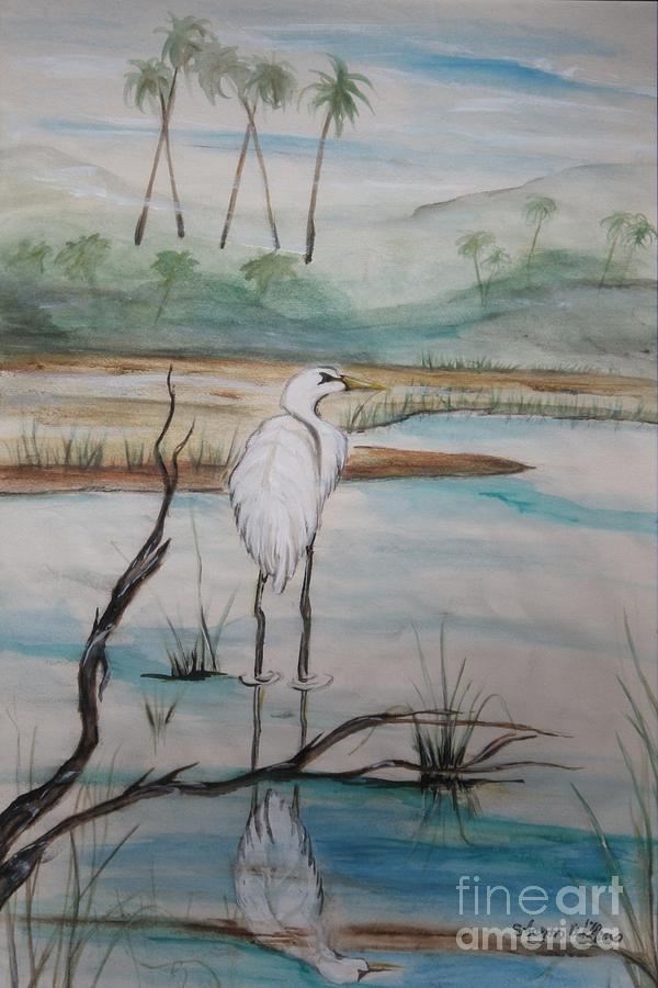 Heron Painting - Heron by Sharon Wilkens