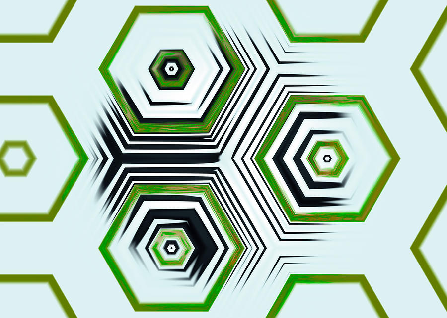 Pattern Digital Art - Hexagonal by Hakon Soreide