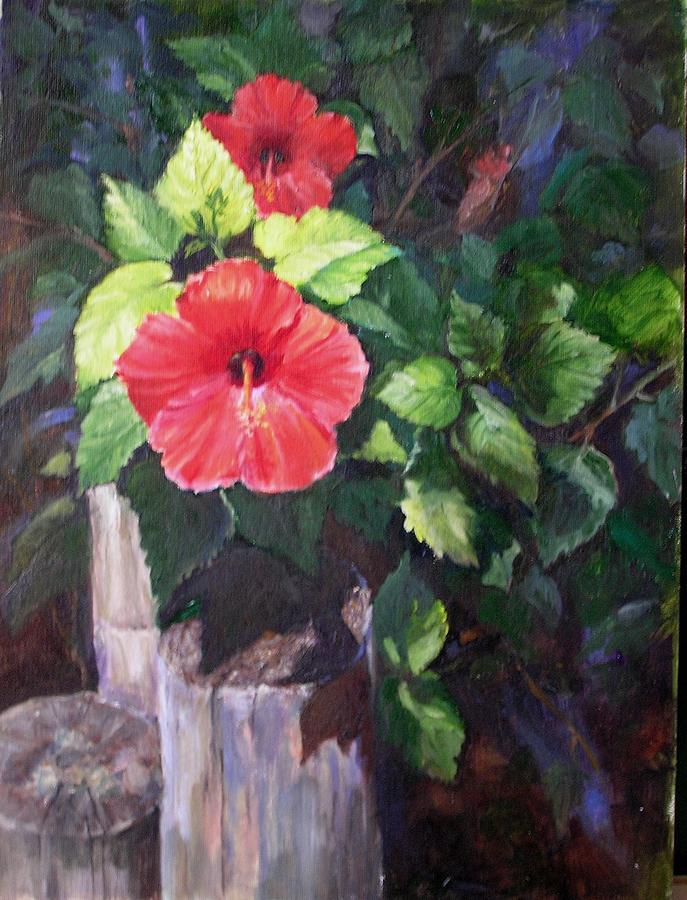 Hibiscus Painting by Barbara Couse Wilson