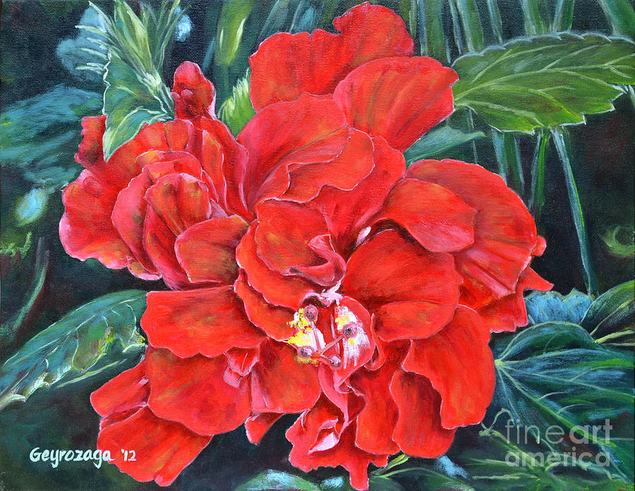 Hibiscus  Painting by Larry Geyrozaga