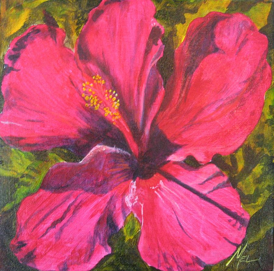 Hibiscus Painting by Melody Horton Karandjeff - Fine Art America