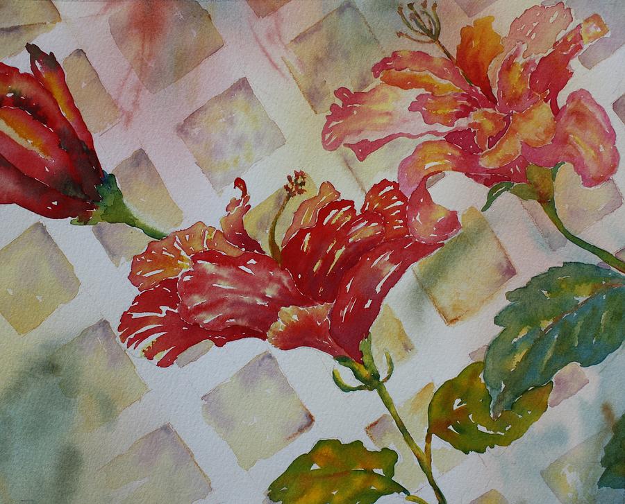 Hibiscus Trio Painting by Tara Moorman