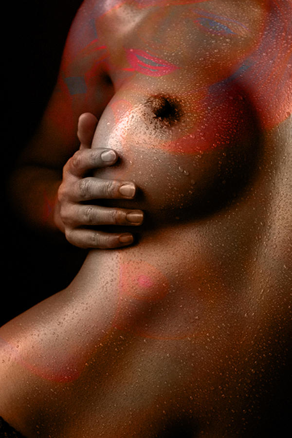 Breast Painting - Hidden Image by Thomas Oliver