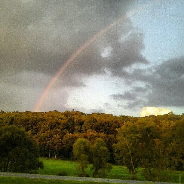 Nature Photograph - High Contrast Rainbow #rainbow #sky by Haley BCU
