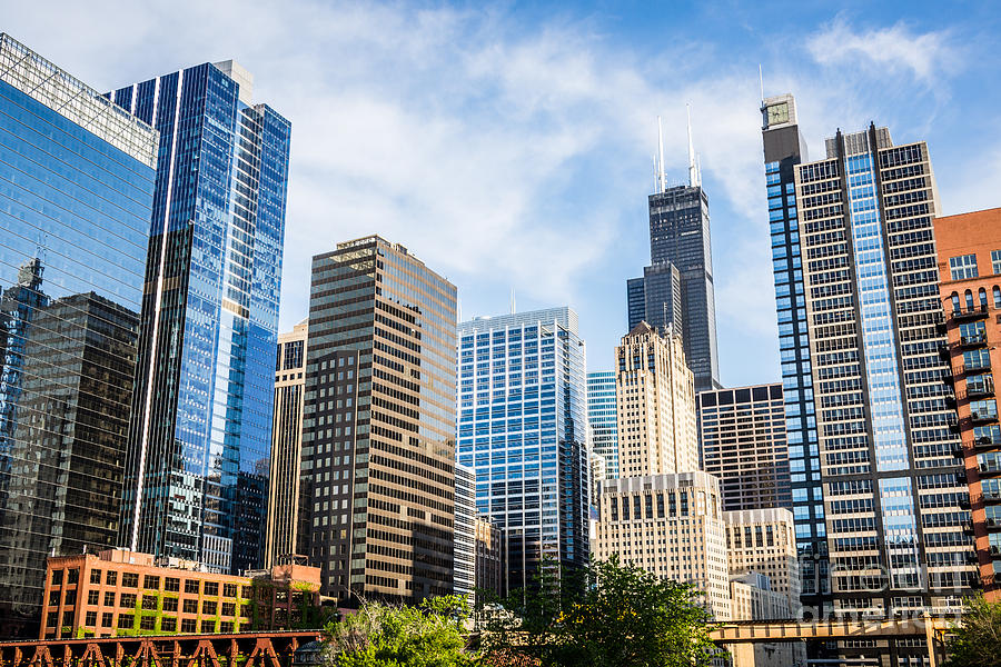 Chicago Photograph - High-Res Picture of Chicago Skyline City Buildings by Paul Velgos