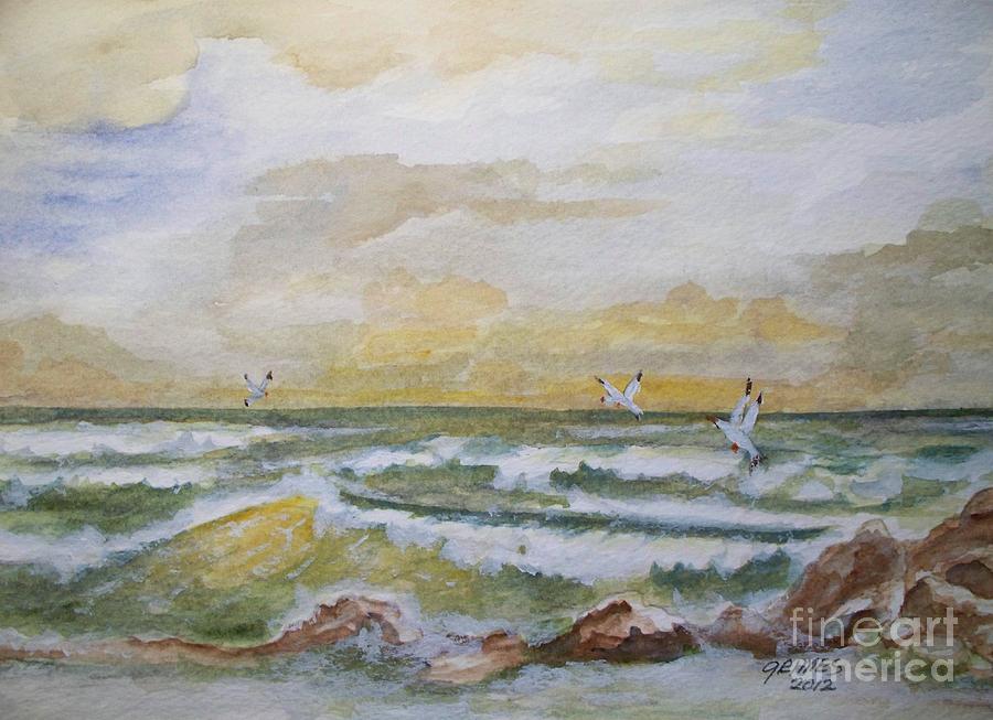 High Surf Painting by Carol Grimes