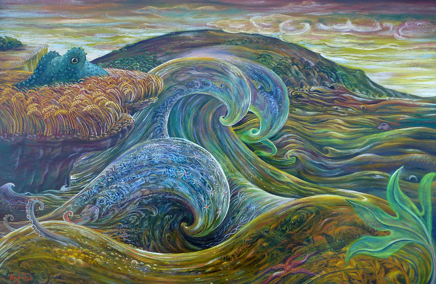 High Tide Green Octopii Painting by Peter Rodulfo - Fine Art America