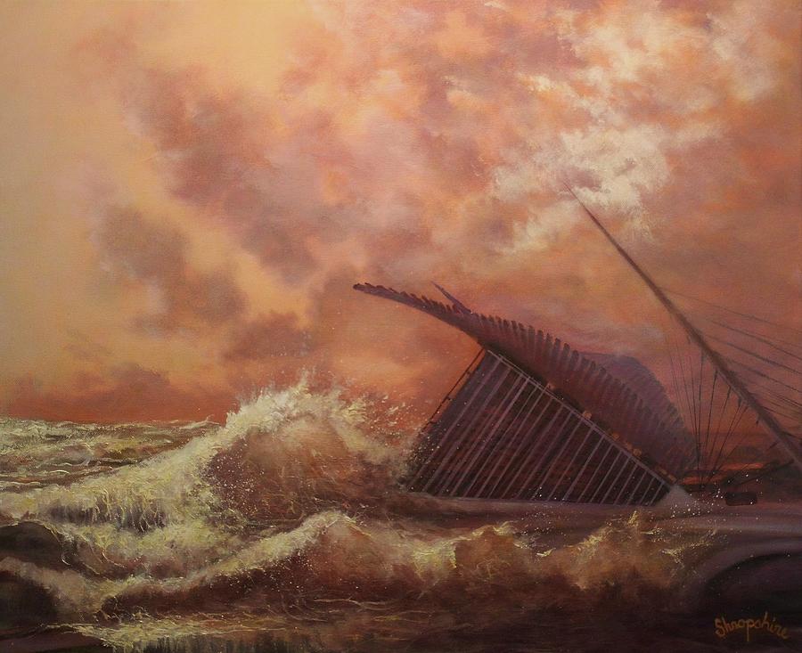 High Tide Milwaukee Art Museum Painting by Tom Shropshire