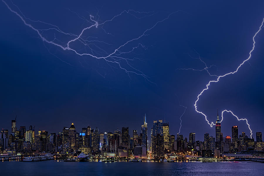 High Voltage in the  New York City Skyline Photograph by Susan Candelario