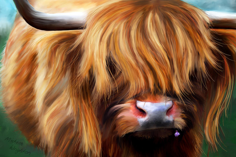 Cow Painting - Highland Cow by Michelle Wrighton