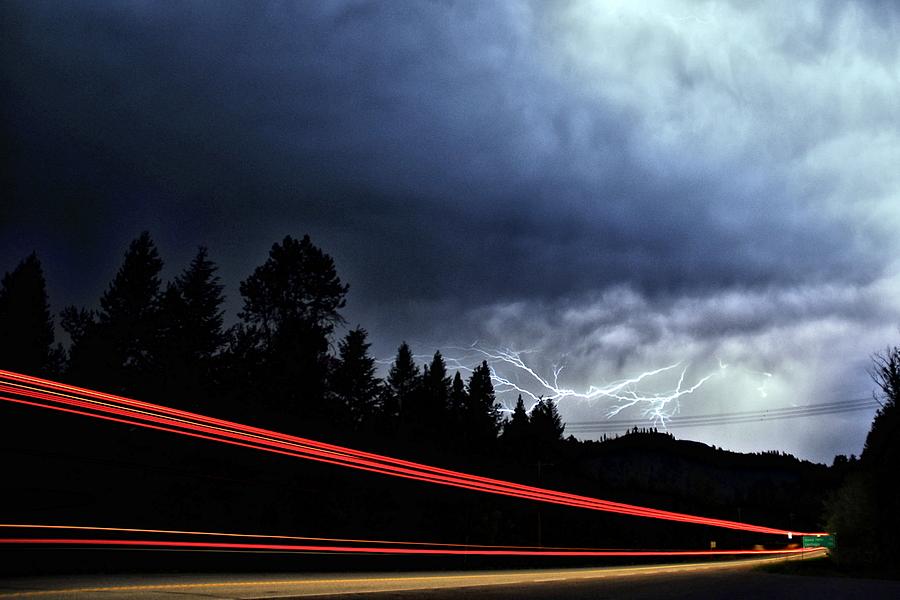 Nature Photograph - Highway Lightning by Don Mann
