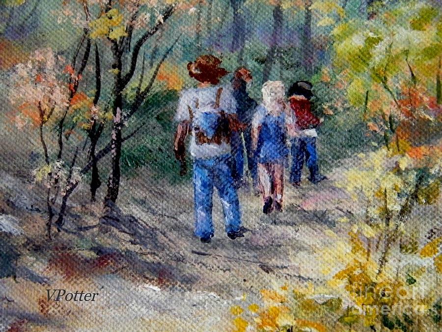 Hikers Painting by Virginia Potter