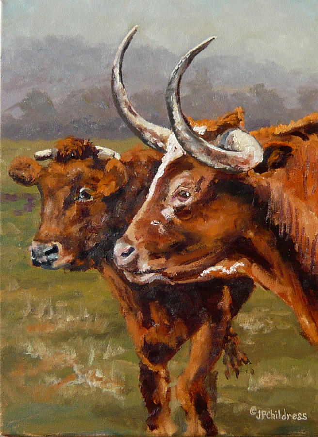 Hill Country Couple Painting by J P Childress