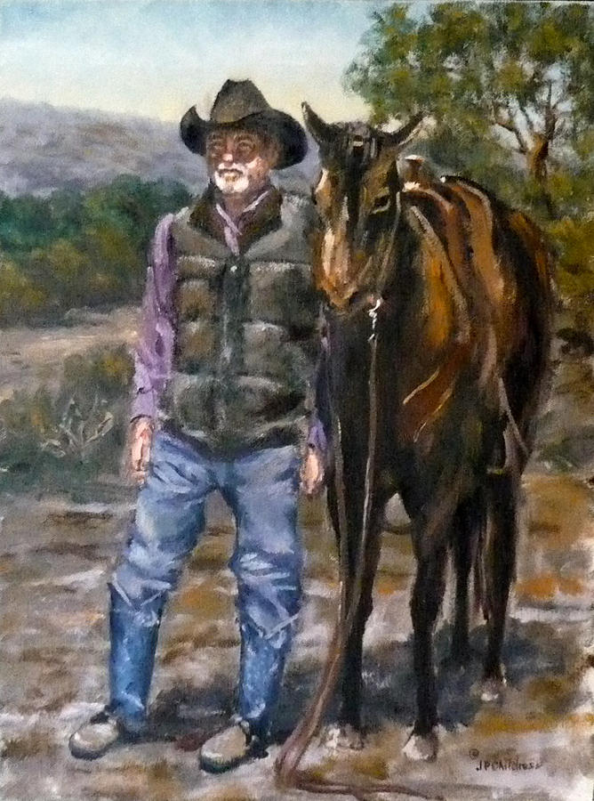 Hill Country Cowboy Painting by J P Childress