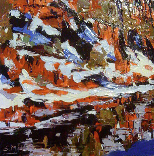 Hillside in winter Painting by Sylvia Miller