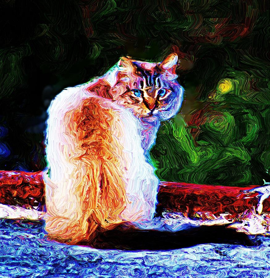 Himalayan Cat Digital Art by John  Kolenberg
