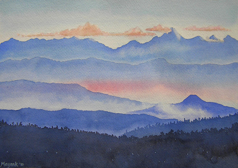 Himalayan Dawn Painting by Mayank M M Reid
