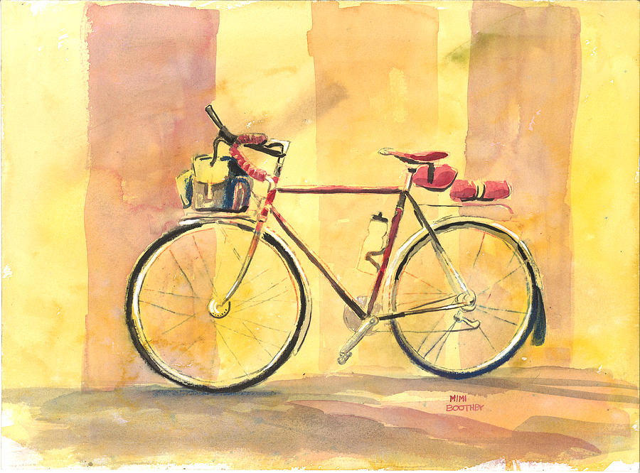 His Bike Remembered Painting by Mimi Boothby