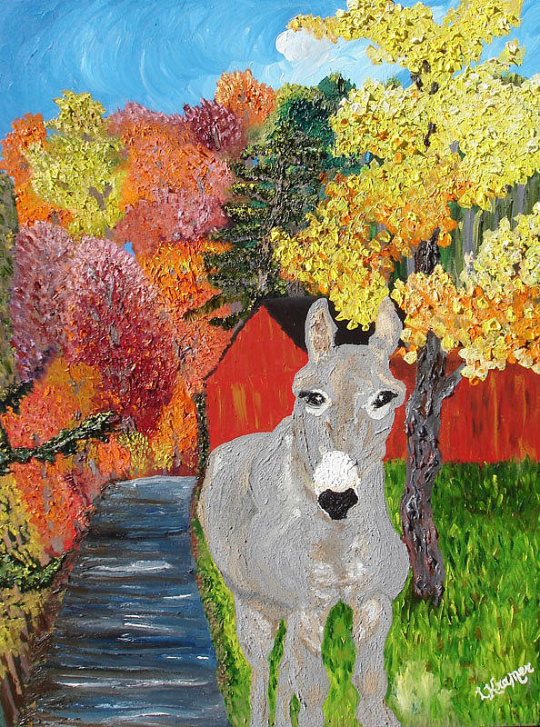 Fall Painting - His Red Abode by Lisa Kramer