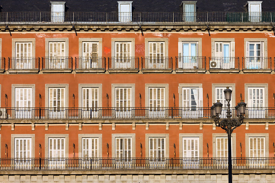 Architecture Photograph - Historic Facade at Plaza Mayor in Madrid by Artur Bogacki