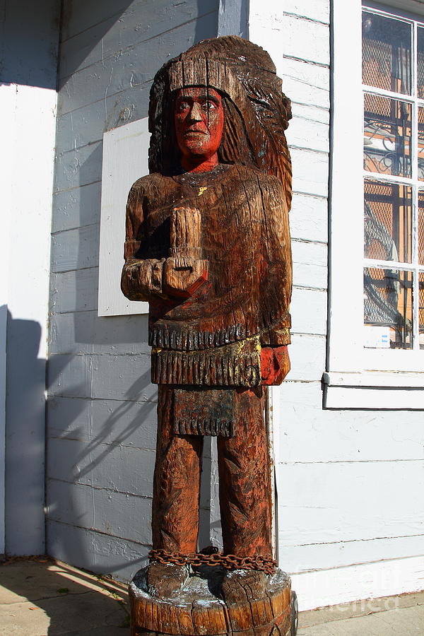 Historic Niles District in California Near Fremont . Indian Statue at The Devils Workshop and Mercan Photograph by Wingsdomain Art and Photography