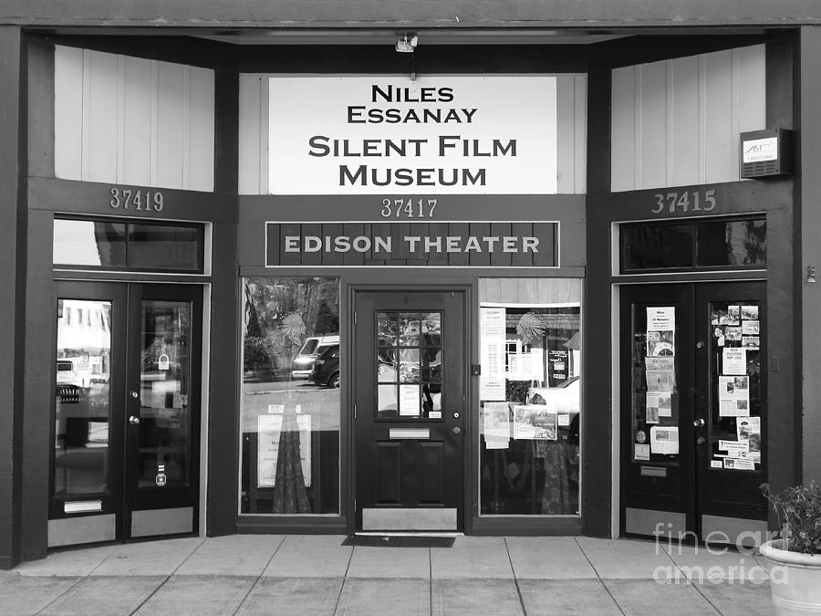 Black And White Photograph - Historic Niles District in California Near Fremont . Niles Essanay Silent Film Museum . 7D10684 bw by Wingsdomain Art and Photography