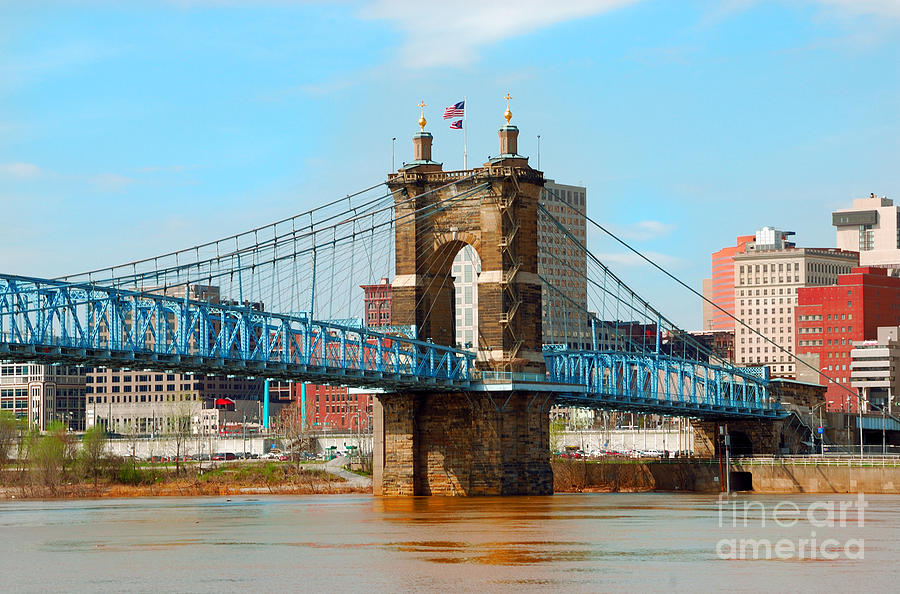 Historic Roebling Suspension Bridge Cincinnati Ohio Usa Photograph by ...