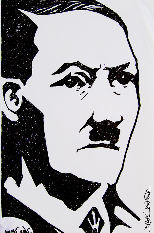 Hitler Drawing by Pramod Masurkar