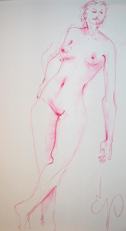 Nude Female Painting - Hmmm by Elizabeth Parashis