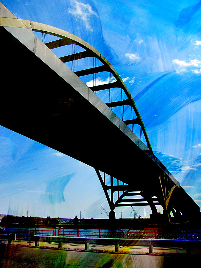 Hoan Bridge and Paint Digital Art by Anita Burgermeister