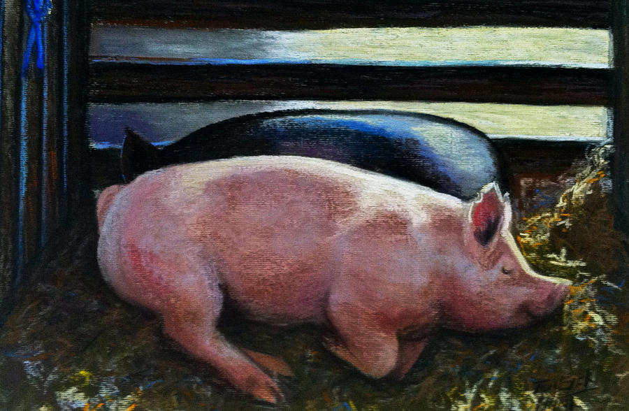 Hog Heaven Painting by Gretchen Ten Eyck Hunt