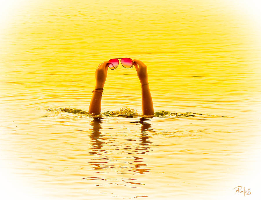 Sunglasses Photograph - Holding The Sunnies - Yellow And Pink by Allan Rufus Sunglasses Photograph - Holding The Sunnies - Yellow And Pink by Allan Rufus