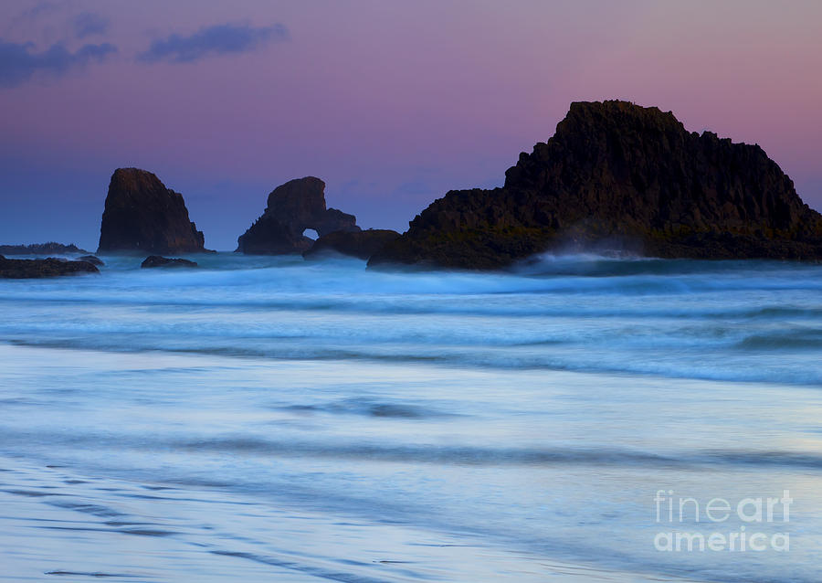 Seascape Photograph - Hole in the Stack by Michael Dawson