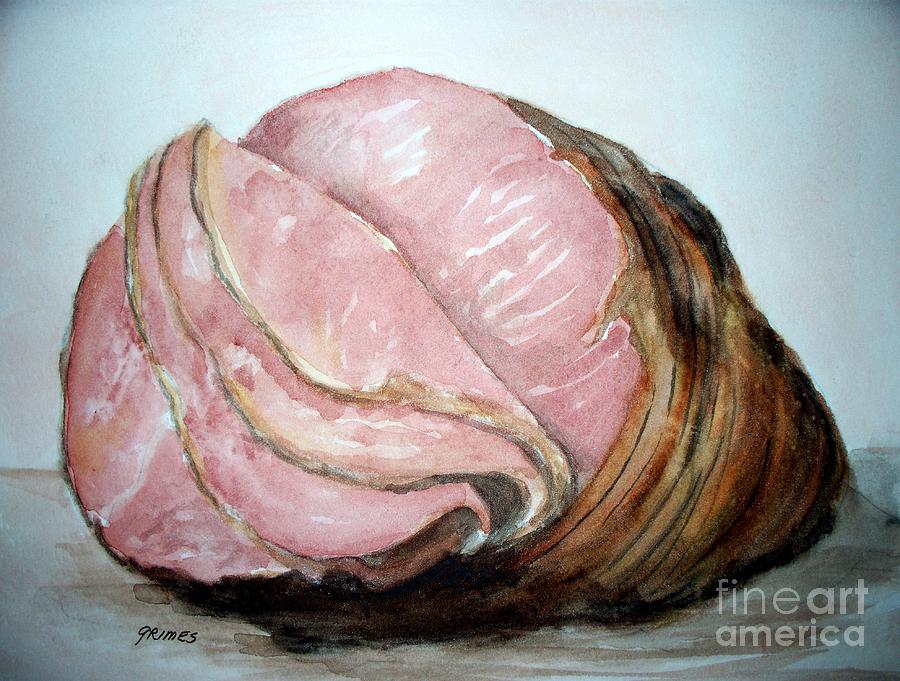 Holiday Ham Painting by Carol Grimes