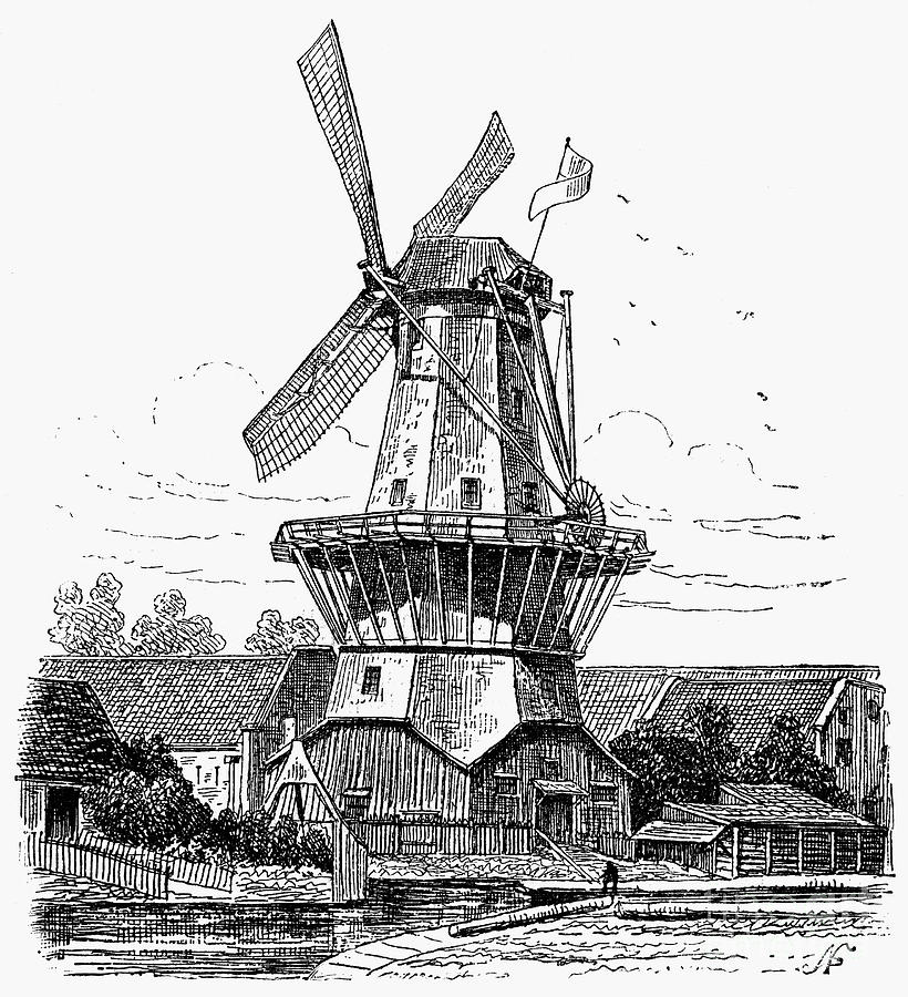 Holland: Windmill, 1878 Photograph by Granger