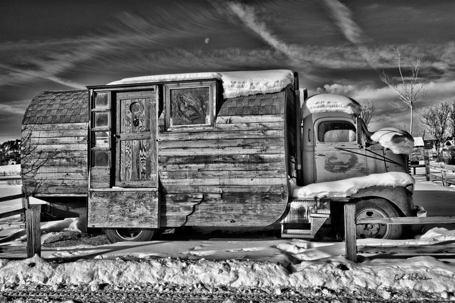 Home On Wheels - BW Photograph by Christopher Holmes