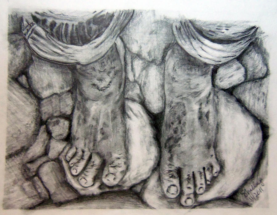 Homeless Feet 2 Drawing by Shelley Bain