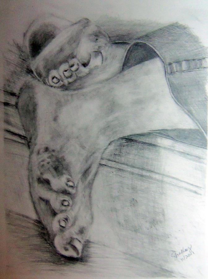 Homeless feet 3 Drawing by Shelley Bain