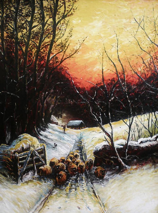 Winter Painting - Homeward bound by Andrew Read