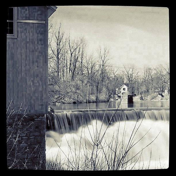 Waterfall Photograph - Honeoye Falls in BW by Justin Connor