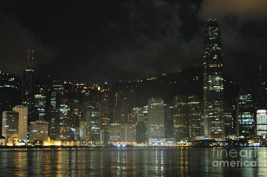 Hong Kong Harbour At Night Photograph